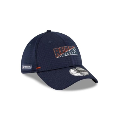 Blue Chicago Bears Hat - New Era NFL Official Summer Sideline 39THIRTY Stretch Fit Caps USA7820946